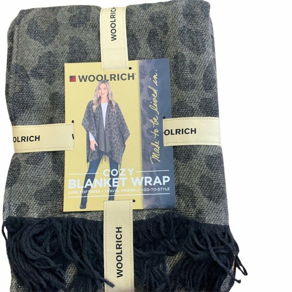 Woolrich Cozy Blanket Wrap Lana Leopard One Size - Picture 4 of 5